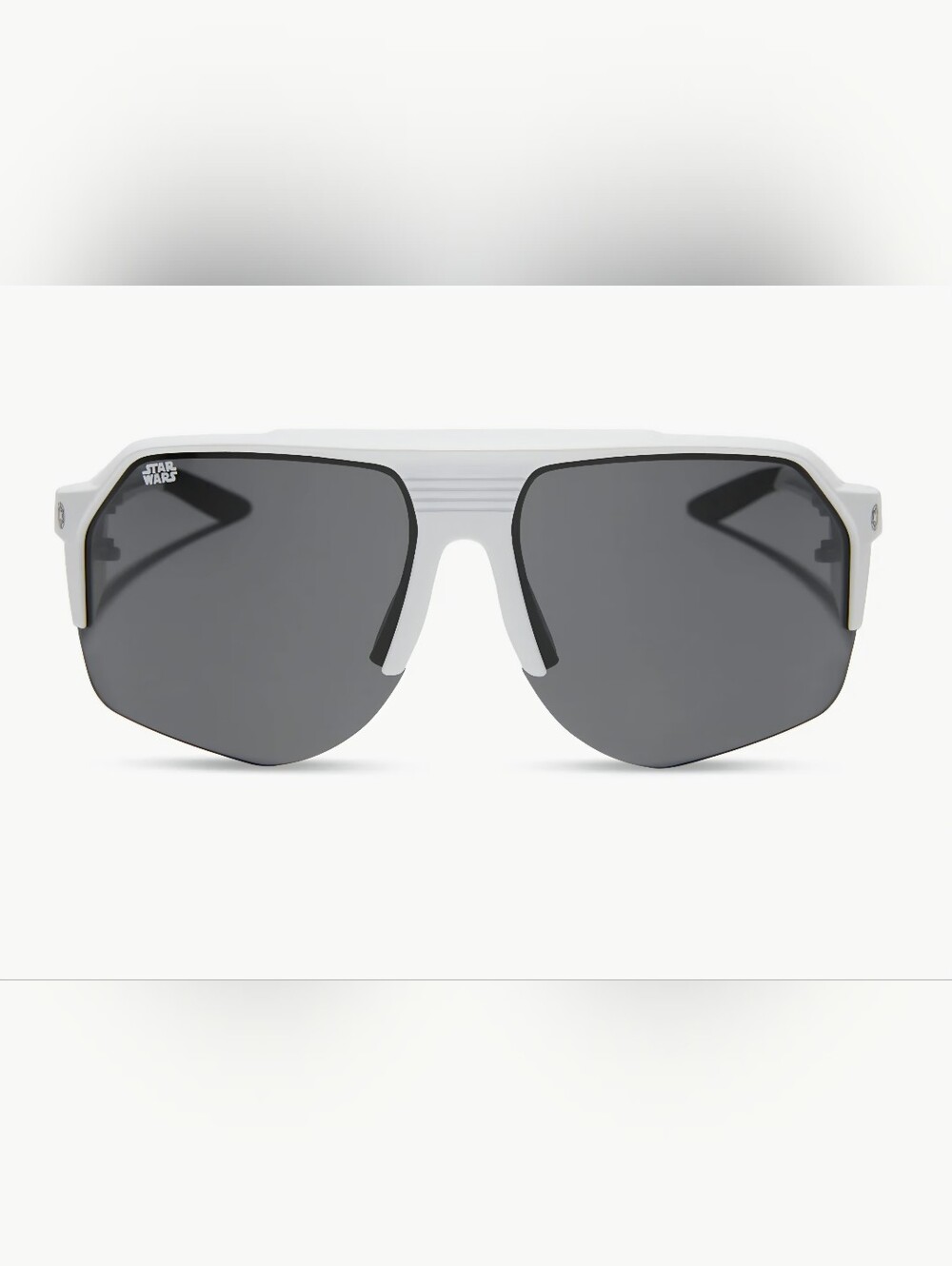 Star Wars White Frame Shield Sunglasses with Gray Lenses